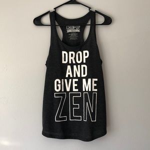 “drop and give me zen” racerback tank